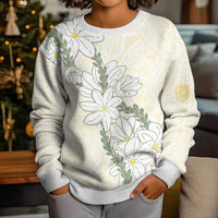 Ia Orana Tahiti Tiare Kid Ugly Christmas Sweater Lemon Yellow Lei LT7 - Polynesian Pride