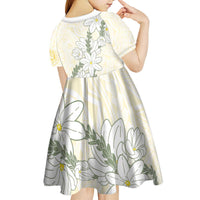 Ia Orana Tahiti Tiare Kid Short Sleeve Dress Lemon Yellow Lei - Polynesian Pride