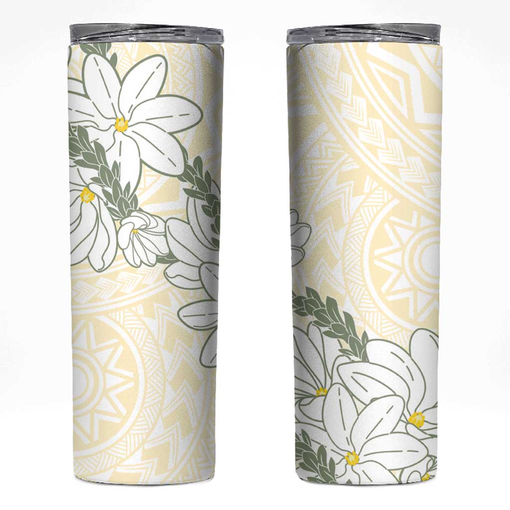 Ia Orana Tahiti Tiare Skinny Tumbler Lemon Yellow Lei LT7 Lemon - Polynesian Pride