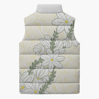 Ia Orana Tahiti Tiare Sleeveless Puffer Jacket Lemon Yellow Lei LT7 - Polynesian Pride