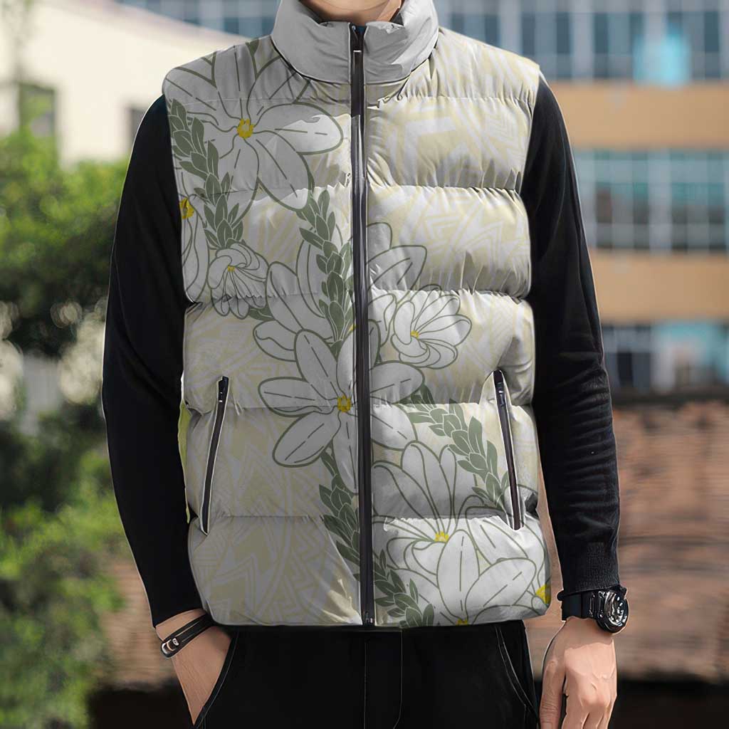 Ia Orana Tahiti Tiare Sleeveless Puffer Jacket Lemon Yellow Lei LT7 - Polynesian Pride