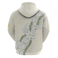 Ia Orana Tahiti Tiare Zip Hoodie Lemon Yellow Lei - Polynesian Pride