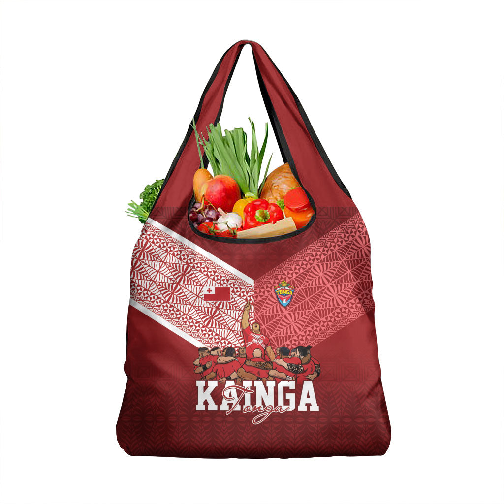 Mate Ma'a Tonga Ngatu Grocery Bag Kainga - Sipi Tau LT7 1-pack One Size Red - Polynesian Pride