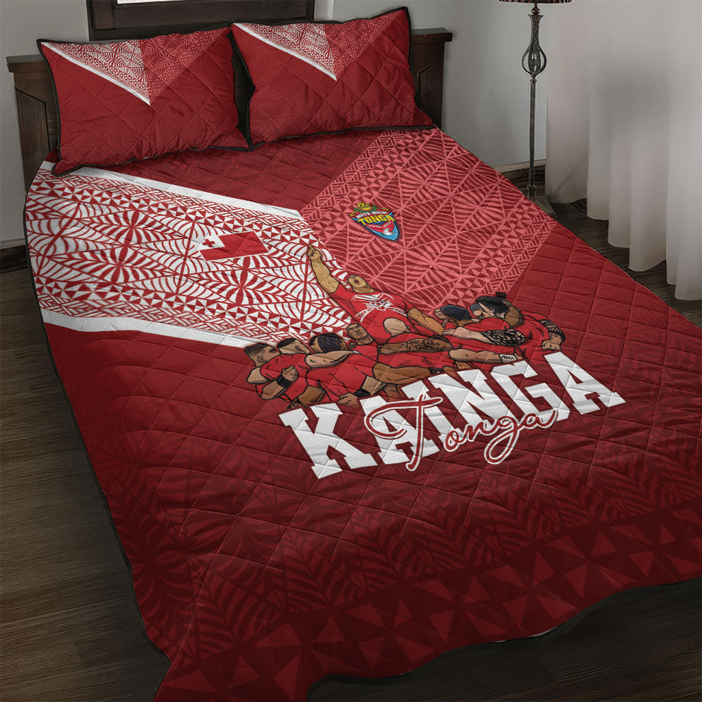 Mate Ma'a Tonga Ngatu Quilt Bed Set Kainga - Sipi Tau LT7 Red - Polynesian Pride