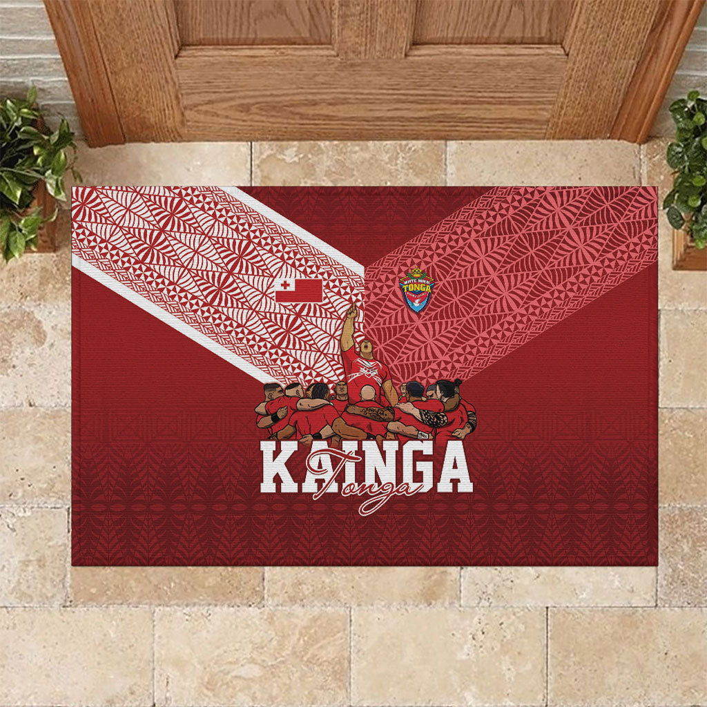 Mate Ma'a Tonga Ngatu Rubber Doormat Kainga - Sipi Tau LT7 Red - Polynesian Pride