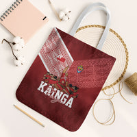 Mate Ma'a Tonga Ngatu Tote Bag Kainga - Sipi Tau LT7 White Strap One Size Red - Polynesian Pride