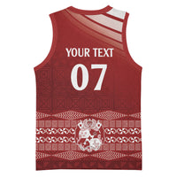 Mate Ma'a Tonga Custom Basketball Jersey Basic Ngatu Kupesi Motif LT7 - Polynesian Pride