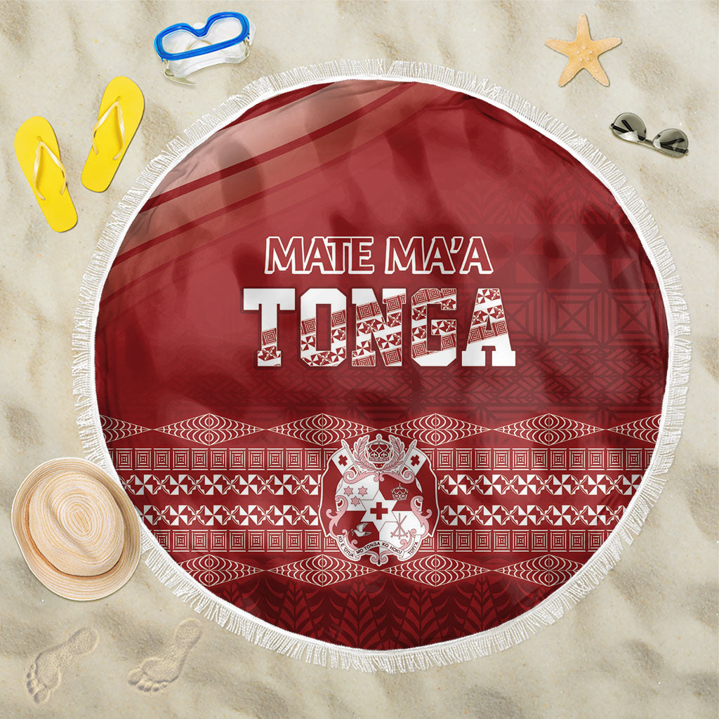 Mate Ma'a Tonga Beach Blanket Basic Ngatu Kupesi Motif LT7 One Size 150cm Red - Polynesian Pride