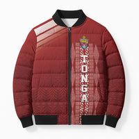Mate Ma'a Tonga Custom Bomber Puffer Jacket Basic Ngatu Kupesi Motif LT7 Unisex Red - Polynesian Pride