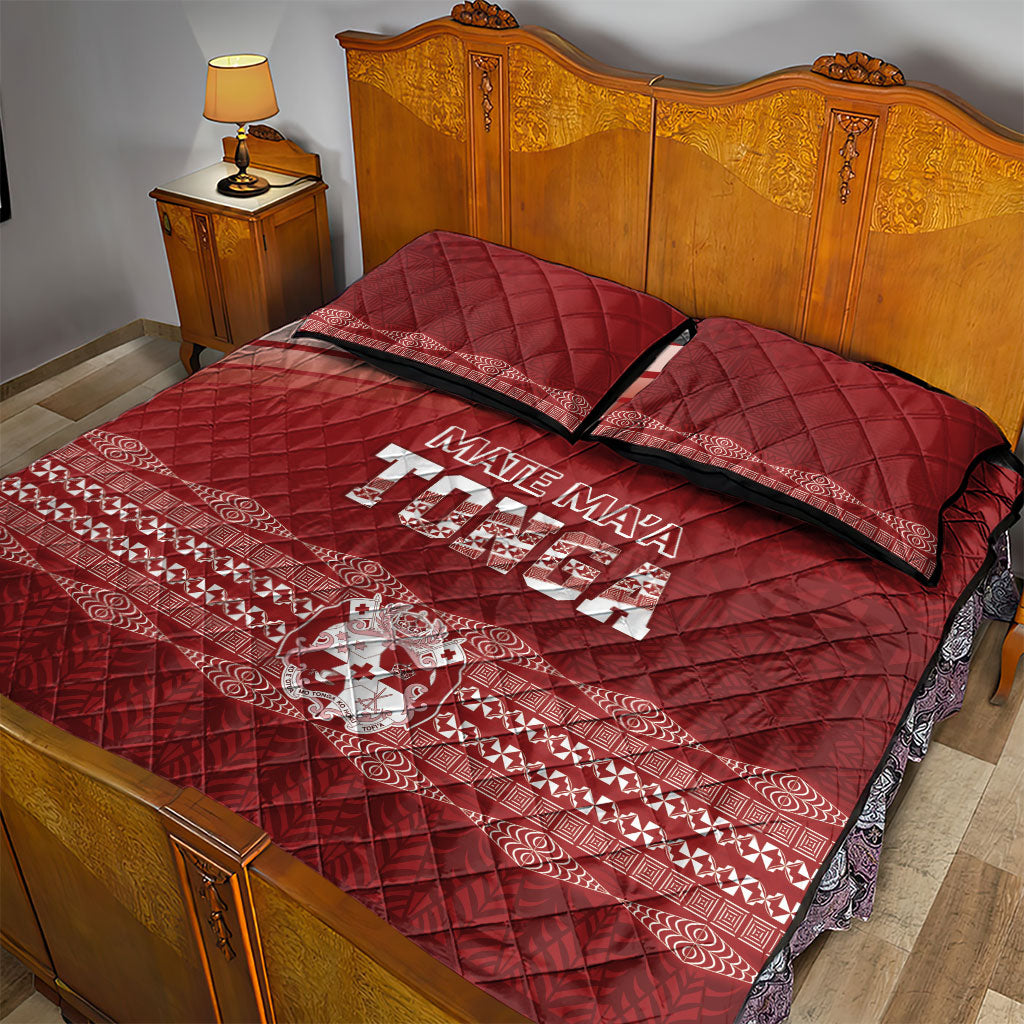 Mate Ma'a Tonga Quilt Bed Set Basic Ngatu Kupesi Motif LT7 - Polynesian Pride