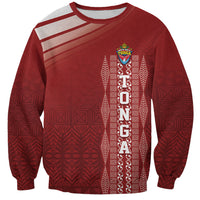 Mate Ma'a Tonga Custom Sweatshirt Basic Ngatu Kupesi Motif LT7 Unisex Red - Polynesian Pride