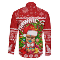 Hawaii Tiki Christmas Family Matching Short Sleeve Bodycon Dress and Hawaiian Shirt Mele Kalikimaka LT7 - Polynesian Pride