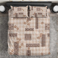 Hawaiian Quilt Tapa On Beige Palaka Motifs Bedding Set