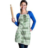 Hawaiian Quilt Tapa On Pastel Mint Palaka Motifs Apron