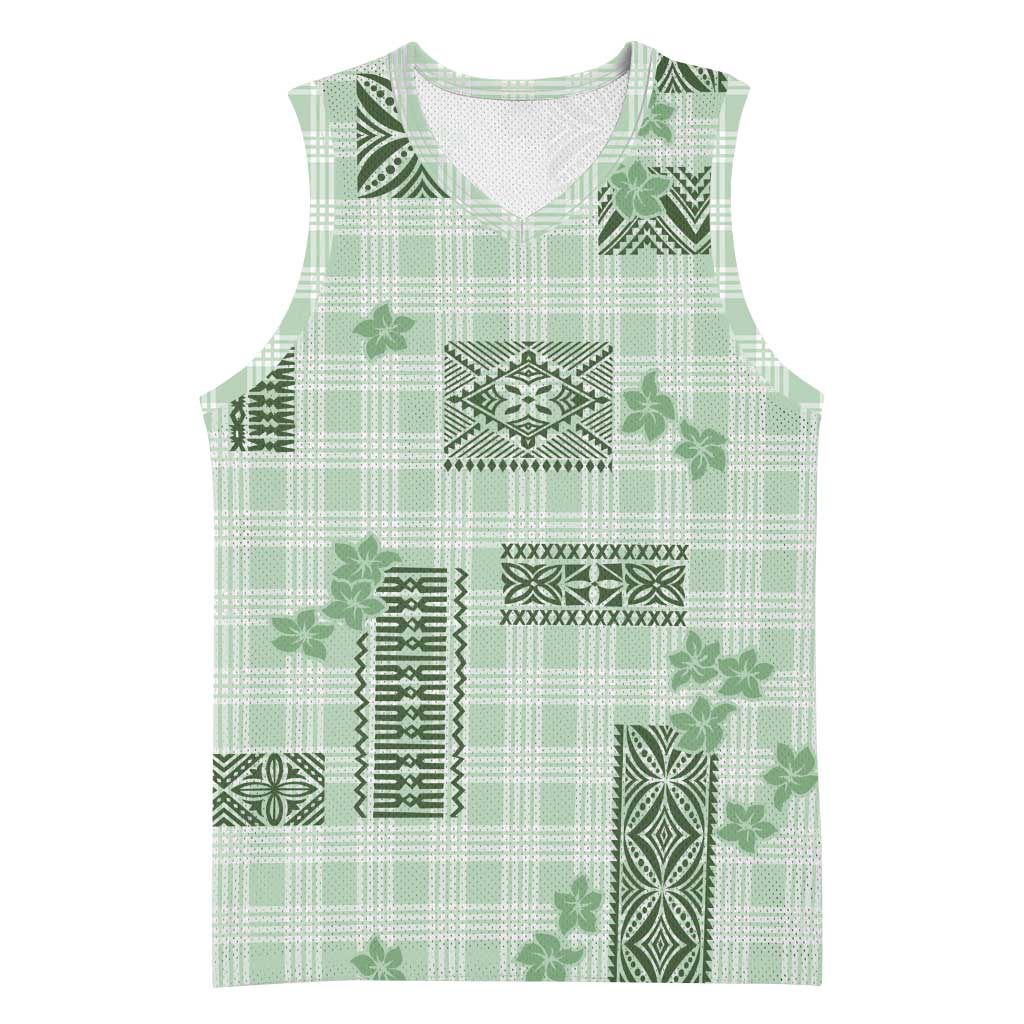 Hawaiian Quilt Tapa On Pastel Mint Palaka Motifs Basketball Jersey