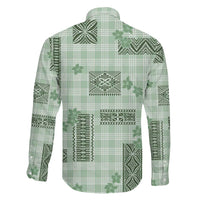 Hawaiian Quilt Tapa On Pastel Mint Palaka Motifs Family Matching Summer Maxi Dress and Hawaiian Shirt LT7 - Polynesian Pride
