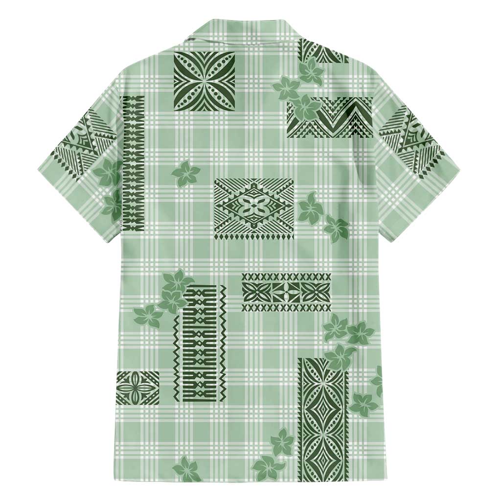 Hawaiian Quilt Tapa On Pastel Mint Palaka Motifs Family Matching Tank Maxi Dress and Hawaiian Shirt LT7 - Polynesian Pride