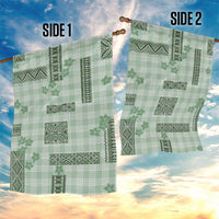 Hawaiian Quilt Tapa On Pastel Mint Palaka Motifs Garden Flag