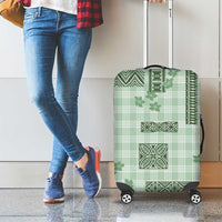 Hawaiian Quilt Tapa On Pastel Mint Palaka Motifs Luggage Cover LT7 - Polynesian Pride
