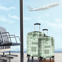 Hawaiian Quilt Tapa On Pastel Mint Palaka Motifs Luggage Cover LT7 - Polynesian Pride
