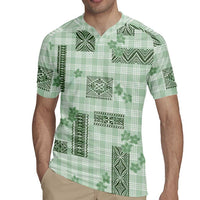 Hawaiian Quilt Tapa On Pastel Mint Palaka Motifs Rugby Jersey