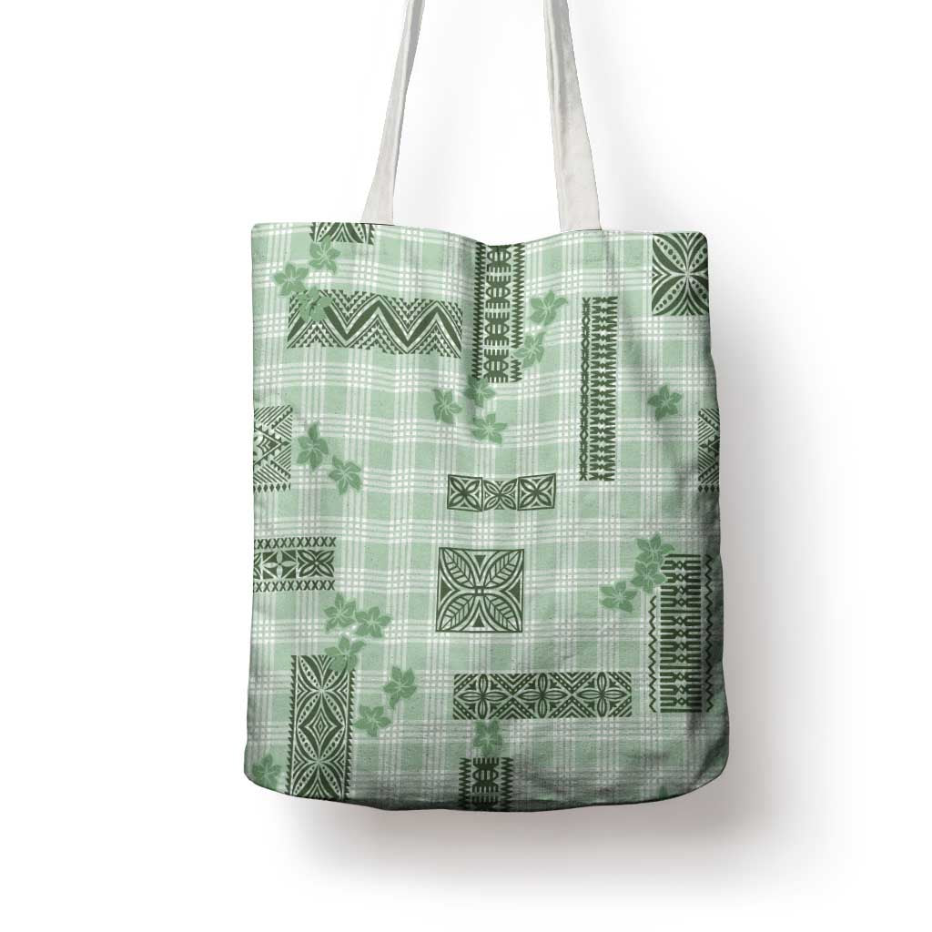 Hawaiian Quilt Tapa On Pastel Mint Palaka Motifs Tote Bag