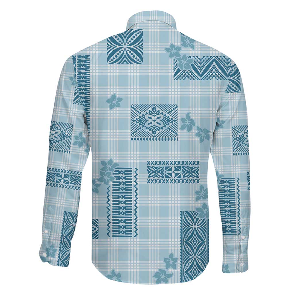Hawaiian Quilt Tapa On Cold Blue Palaka Motifs Family Matching Short Sleeve Bodycon Dress and Hawaiian Shirt LT7 - Polynesian Pride