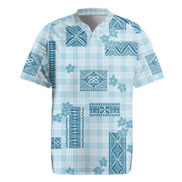 Hawaiian Quilt Tapa On Cold Blue Palaka Motifs Rugby Jersey