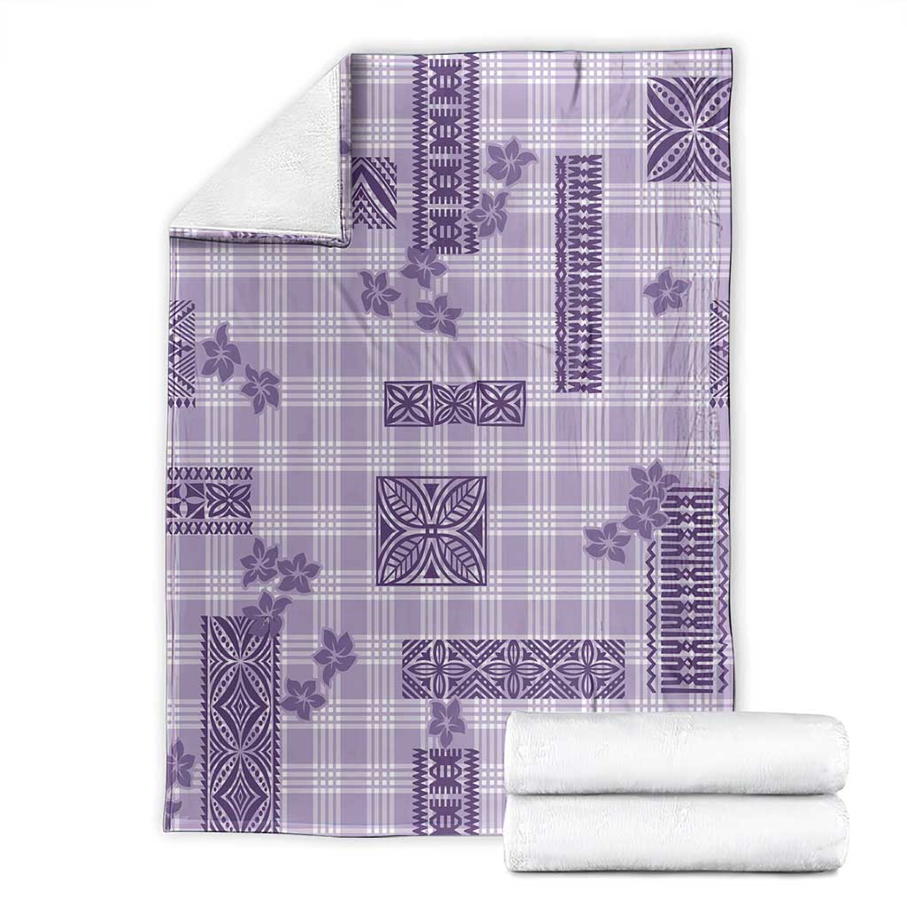 Hawaiian Quilt Tapa On Lilac Palaka Motifs Blanket