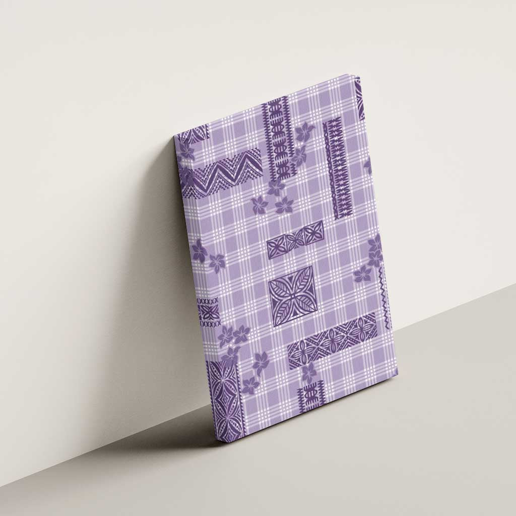 Hawaiian Quilt Tapa On Lilac Palaka Motifs Canvas Wall Art