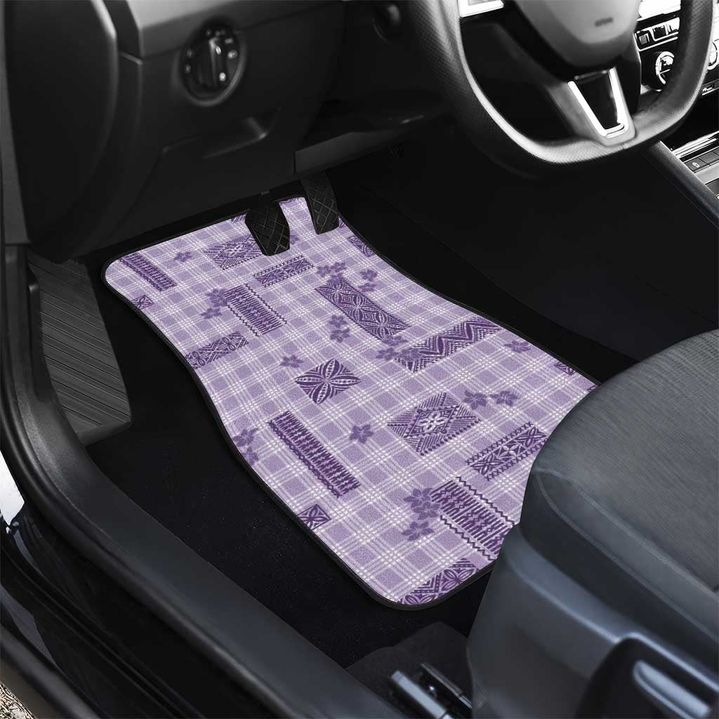Hawaiian Quilt Tapa On Lilac Palaka Motifs Car Mats