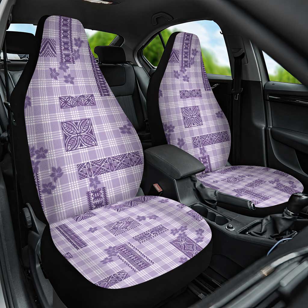 Hawaiian Quilt Tapa On Lilac Palaka Motifs Car Seat Cover LT7 One Size Lilac - Polynesian Pride