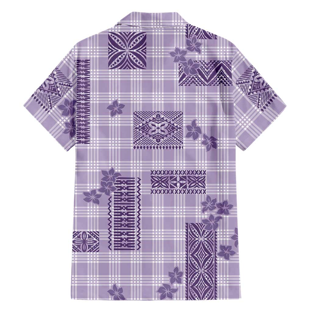 Hawaiian Quilt Tapa On Lilac Palaka Motifs Family Matching Short Sleeve Bodycon Dress and Hawaiian Shirt LT7 - Polynesian Pride