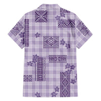 Hawaiian Quilt Tapa On Lilac Palaka Motifs Family Matching Summer Maxi Dress and Hawaiian Shirt LT7 - Polynesian Pride