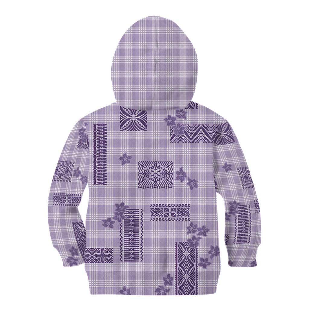 Hawaiian Quilt Tapa On Lilac Palaka Motifs Kid Hoodie LT7 - Polynesian Pride