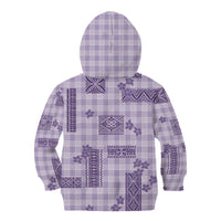 Hawaiian Quilt Tapa On Lilac Palaka Motifs Kid Hoodie LT7 - Polynesian Pride