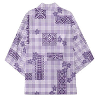 Hawaiian Quilt Tapa On Lilac Palaka Motifs Kimono
