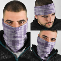 Hawaiian Quilt Tapa On Lilac Palaka Motifs Neck Gaiter
