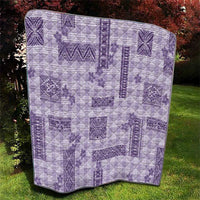 Hawaiian Quilt Tapa On Lilac Palaka Motifs Quilt