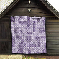 Hawaiian Quilt Tapa On Lilac Palaka Motifs Quilt