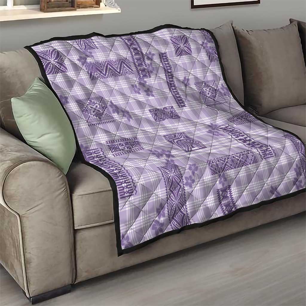 Hawaiian Quilt Tapa On Lilac Palaka Motifs Quilt