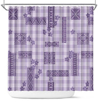 Hawaiian Quilt Tapa On Lilac Palaka Motifs Shower Curtain