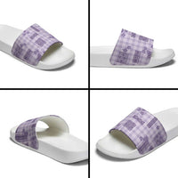 Hawaiian Quilt Tapa On Lilac Palaka Motifs Slide Sandals