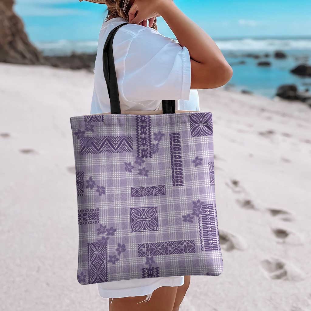 Hawaiian Quilt Tapa On Lilac Palaka Motifs Tote Bag