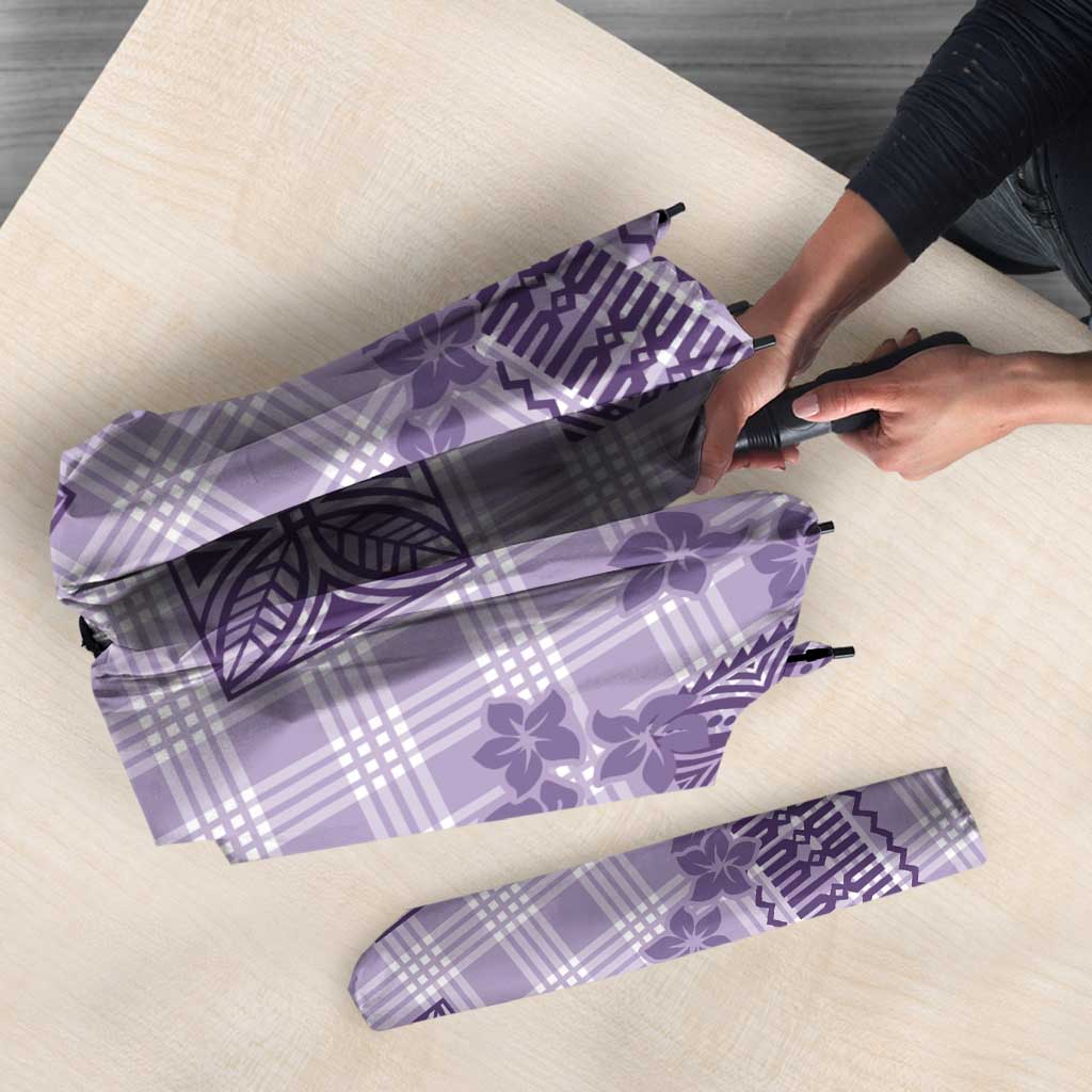 Hawaiian Quilt Tapa On Lilac Palaka Motifs Umbrella