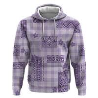 Hawaiian Quilt Tapa On Lilac Palaka Motifs Zip Hoodie