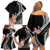 AAPI Heritage Month Family Matching Off Shoulder Short Dress and Hawaiian Shirt Kanaka Hawaii Plumeria LT7 - Polynesian Pride
