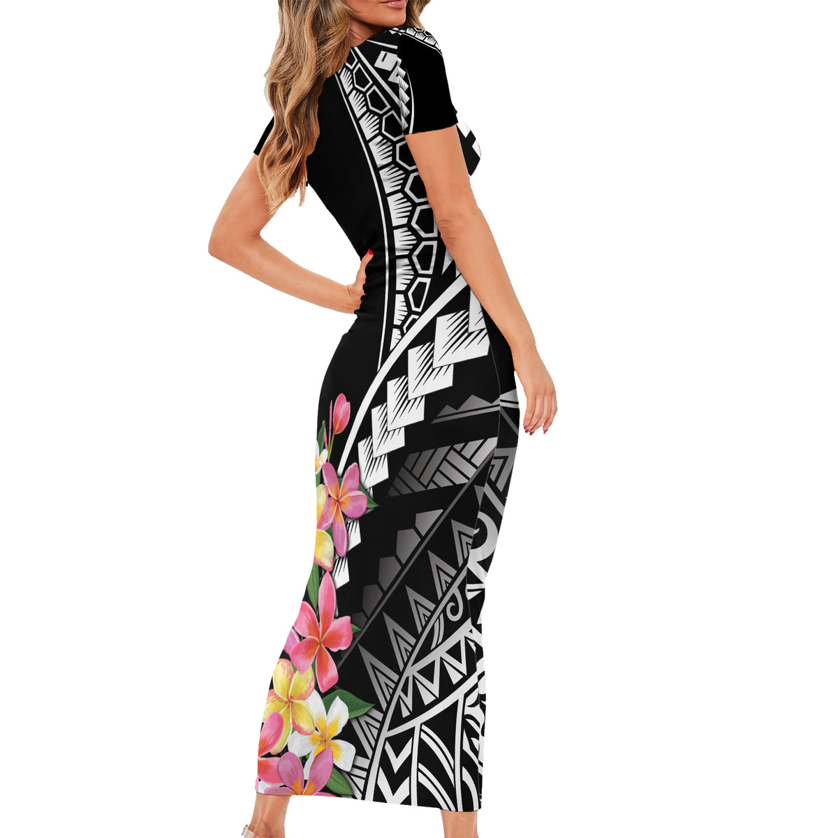 AAPI Heritage Month Family Matching Short Sleeve Bodycon Dress and Hawaiian Shirt Kanaka Hawaii Plumeria LT7 - Polynesian Pride