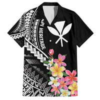 AAPI Heritage Month Hawaiian Shirt Kanaka Hawaii Plumeria LT7 Black - Polynesian Pride