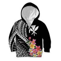 AAPI Heritage Month Kid Hoodie Kanaka Hawaii Plumeria LT7 Zip Hoodie Black - Polynesian Pride